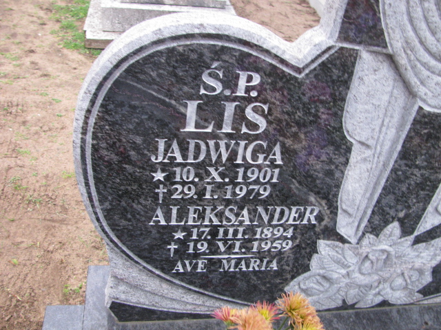 Jadwiga Lis 1901 Słońsk - Grobonet - Wyszukiwarka osób pochowanych