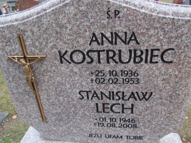 Anna Kostrubiec 1936 Słońsk - Grobonet - Wyszukiwarka osób pochowanych