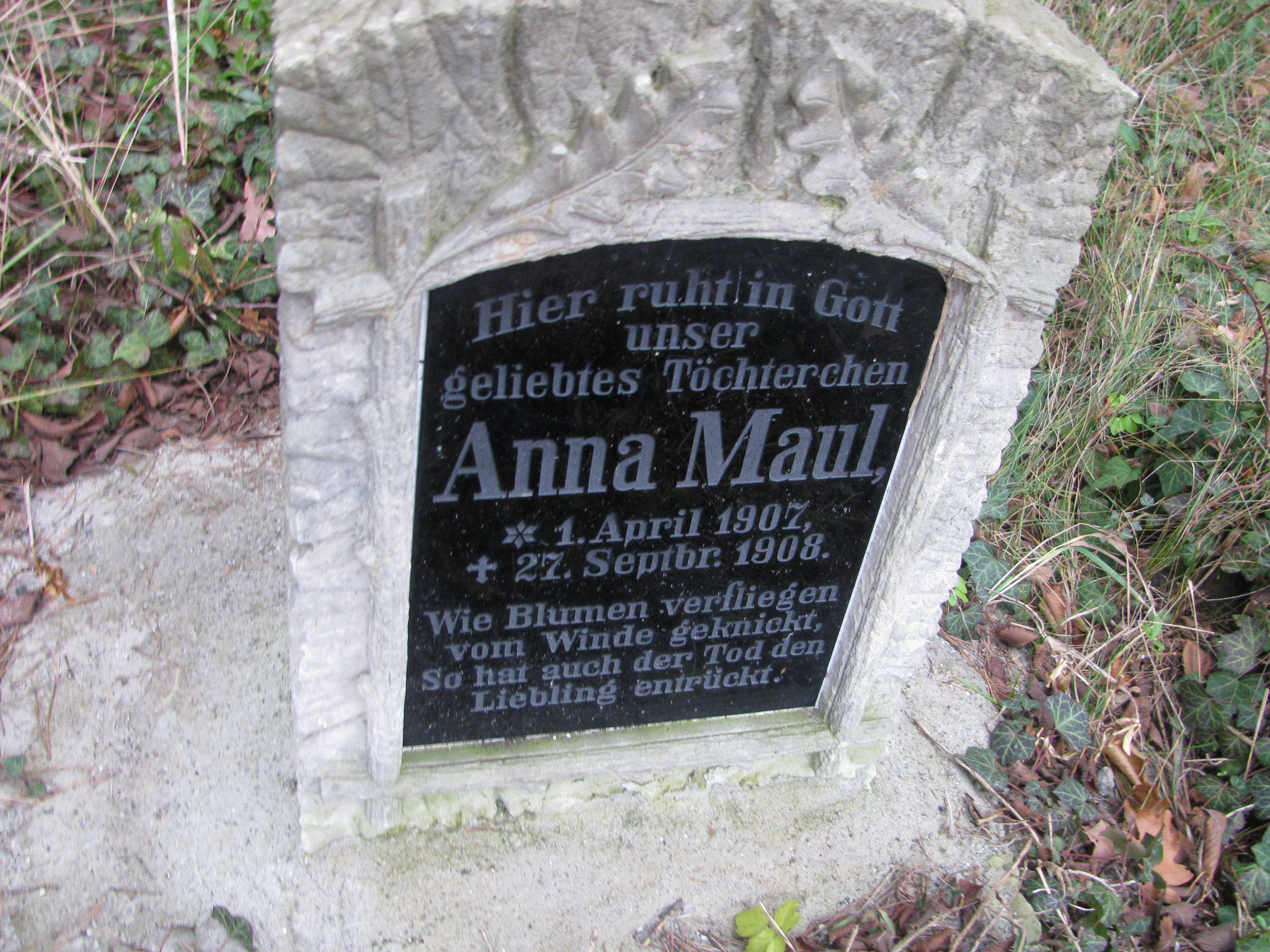 Anna Maul 1907 Słońsk - Grobonet - Wyszukiwarka osób pochowanych